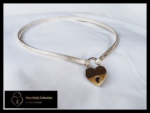 Sterling Silver Day Collar & Silver Heart Lock